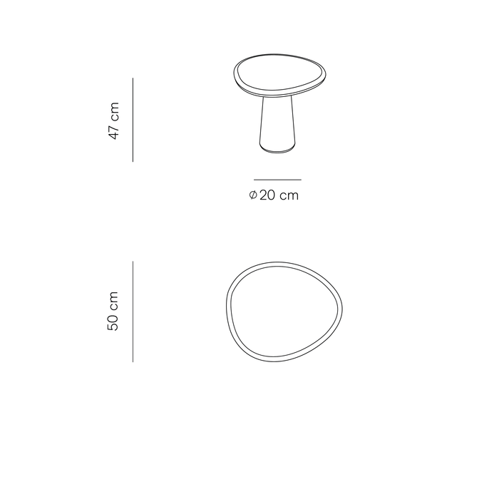 Mesa de centro redonda aspecto hormigón orgánico - Juno - StoneSkin - 50 cm