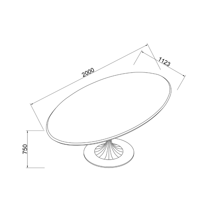 Eettafel Camille B200 D112.3 H75 - Latte Nuageux Microskin