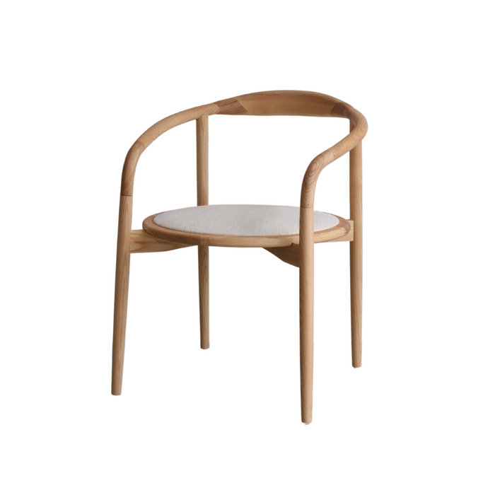 Dining room chair Ely - Round fabric seat - Oak - VDF115