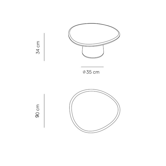 Salontafel rond betonlook organisch  - Juno - StoneSkin - 90 cm