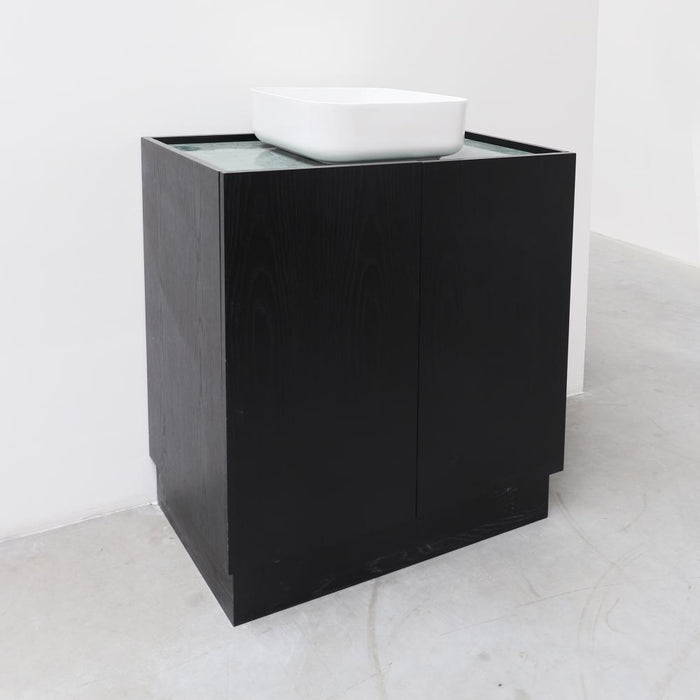 Scandinavian bathroom furniture Felix - Black Oak - 84 cm