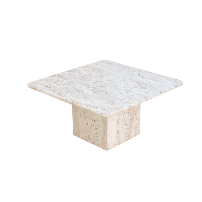 Travertine coffee table - Lily Mid - White