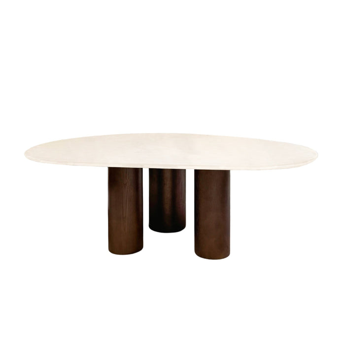 Lien dining table - MicroSkin Cloudy Latte top - Wooden legs - 200 cm