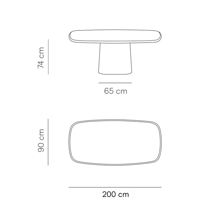 Mesa de comedor rectangular - Pata ovalada - StoneSkin - Lorient - Latte