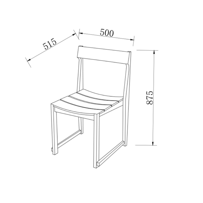 Dining room chair Lys - dark walnut color - H86.5 cm