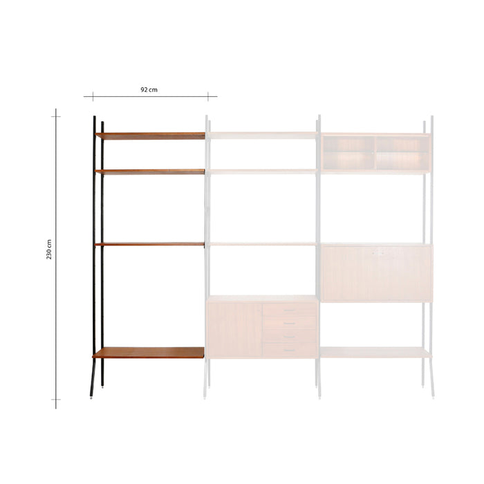 Mueble de pared extensible vintage - Teca (92×230 cm)