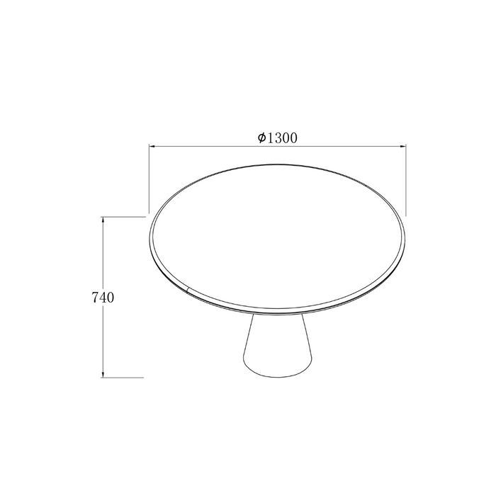 Table à manger ronde Lormes - 130 cm - Travertin blanc - Bord rond