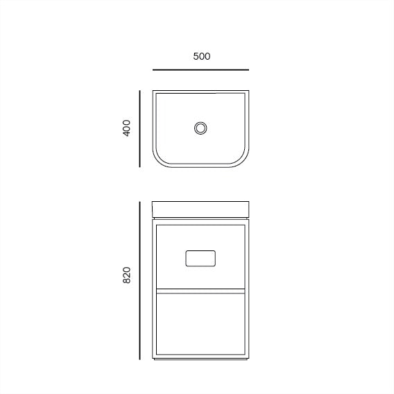 Lave-mains MicroSkin - Évier en travertin blanc - Marceau - Avec étagères