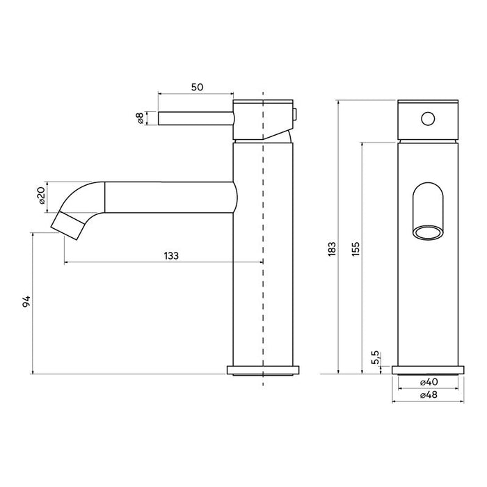 Robinet pour lavabo - Knox - Chromé - 18 cm