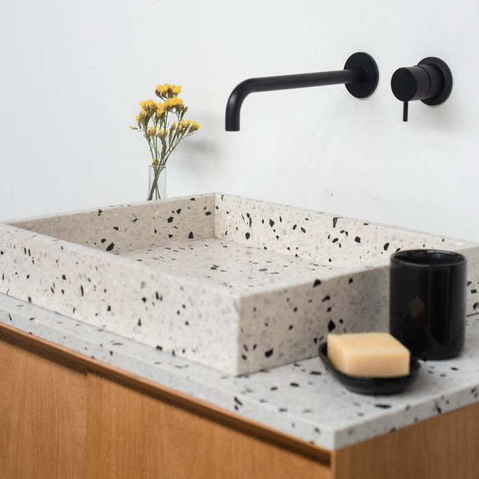Badeværelsesmøbel Eg - Hvid Terrazzo - Håndvask George (80 cm) - Nestor