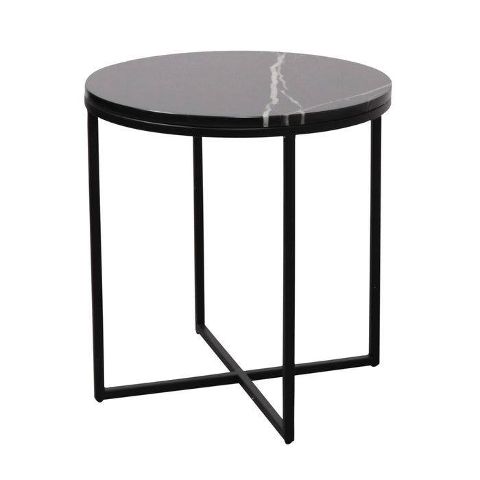 Side table Margaux - Black Marble Tabletop - Ø50cm