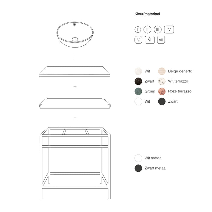 Estructura de mueble de baño - acero blanco - Jules - 80 cm