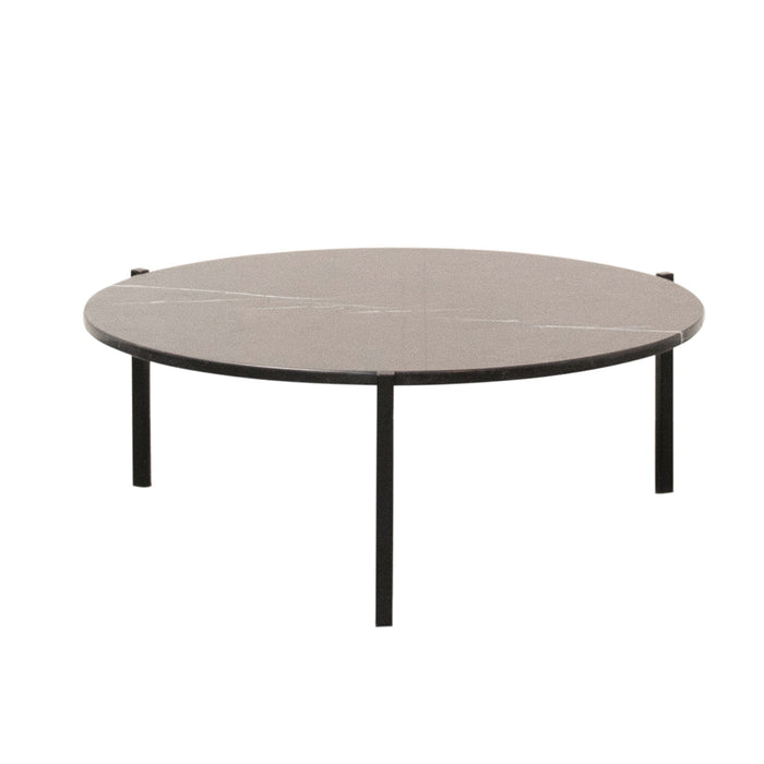Table Basse en Marbre - Leonard - Marbre Noir (Ø79cm)
