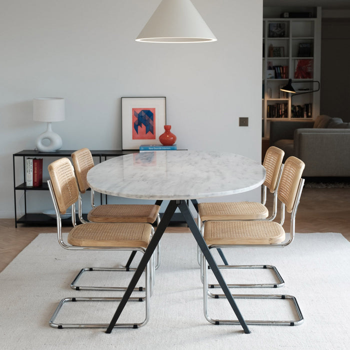 Ovalt spisebord - Hvid Marmor - 200cm