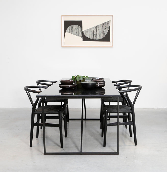 Rektangulärt matbord - Lisa - Svart marmor - 210cm
