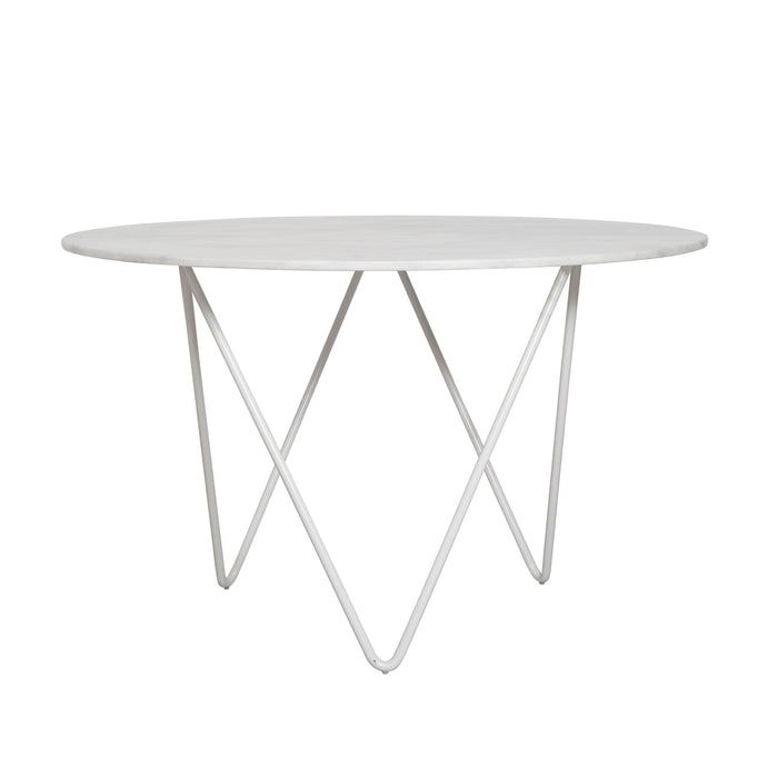 Runt matbord med marmorskiva - Harris - Greek White - Ø125cm