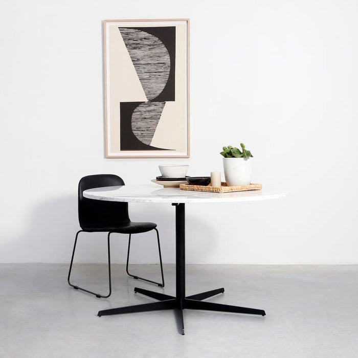 Rundt spisebord med Marmorplade - Harris - Græsk Hvid - Ø125cm