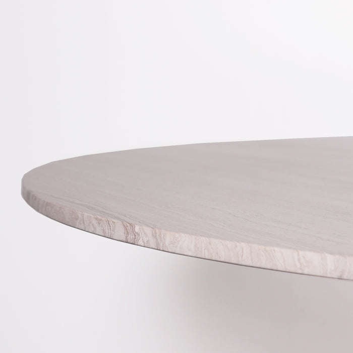 Mesa de comedor redonda con tapa de mármol - Mármol beige - Ø125cm