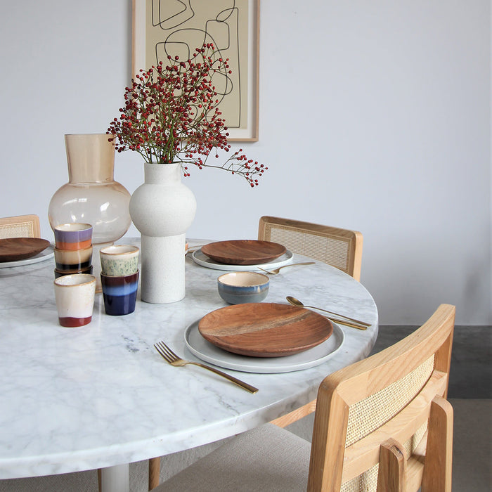 Runt matbord med marmorskiva - Carrara Vit - Ø125cm