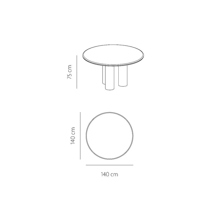 Ronde eettafel Monta - Microskin - 140 cm